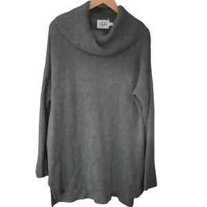 UGG Womens Cowl Neck Tunic Sweater Gray Size S